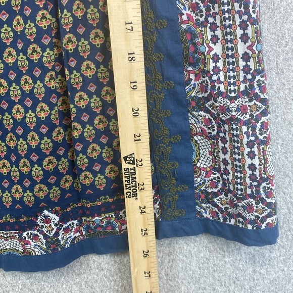 Vtg New Direction boho blouse embroidered pin tuck pleats 1/4 button cotton S - Picture 7 of 9